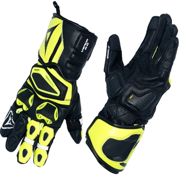 SHIELD VIPER 2.0 FULL GAUNTLET GLOVES BLACK HIVIZ