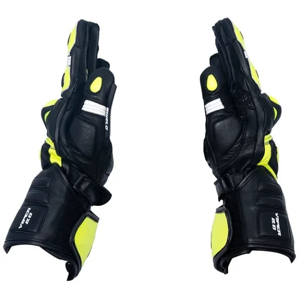 SHIELD VIPER 2.0 FULL GAUNTLET GLOVES BLACK HIVIZ