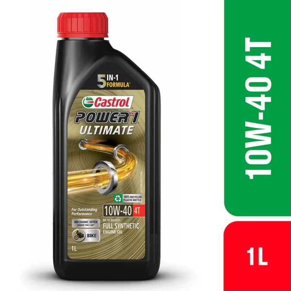 Castrol POWER1 ULTIMATE 10W40 4T Full Synthetic Engine Oil (1L)