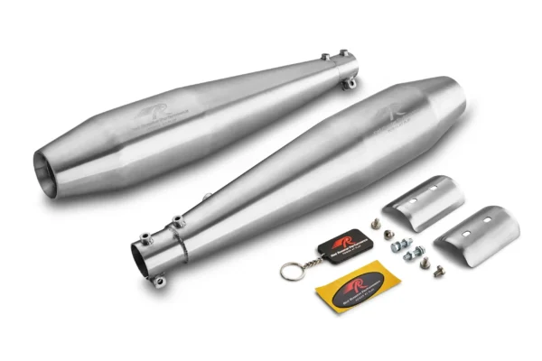 RED ROOSTER STELLAR EXHAUST FOR ROYAL ENFIELD INTERCEPTOR 650 (CHROME MATTE)