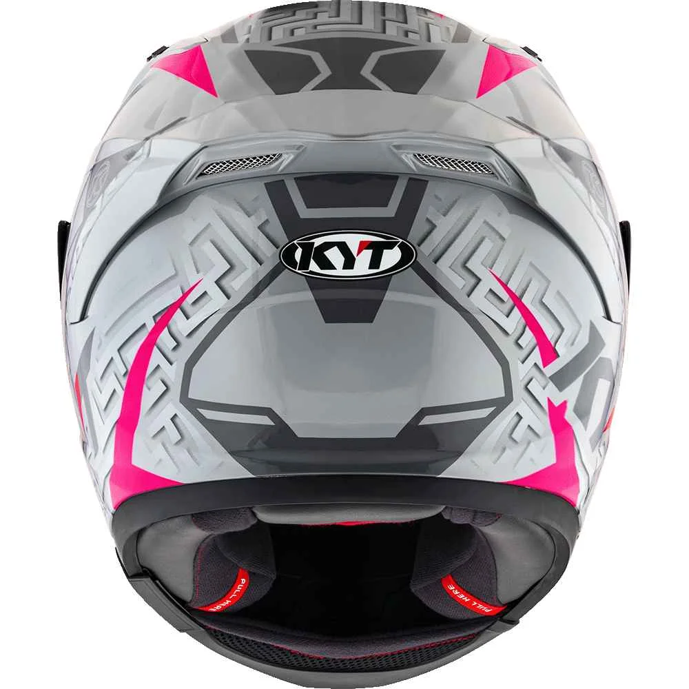 KYT Striker 2V #02 Gloss Asphalt Grey Fuxia Helmet
