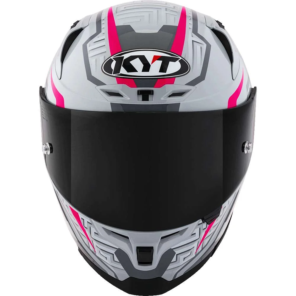 KYT Striker 2V #02 Gloss Asphalt Grey Fuxia Helmet