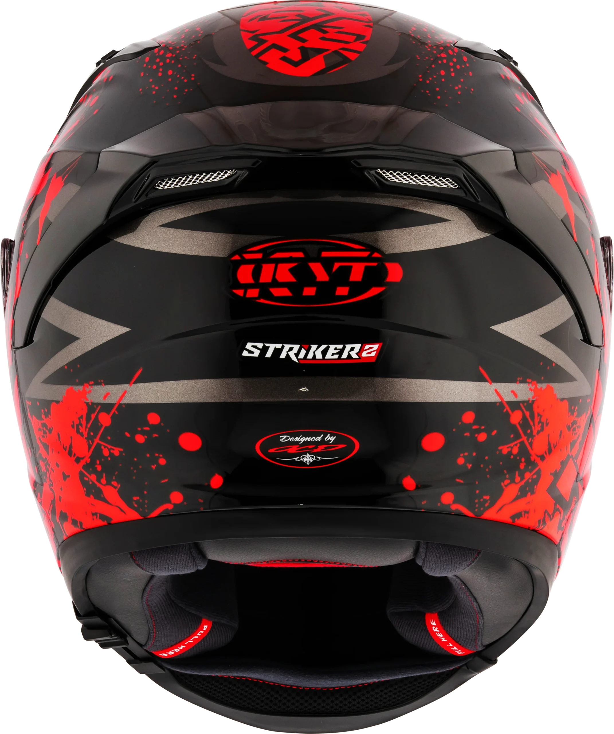 KYT Striker 2V Neutron Gloss Black Red Helmet