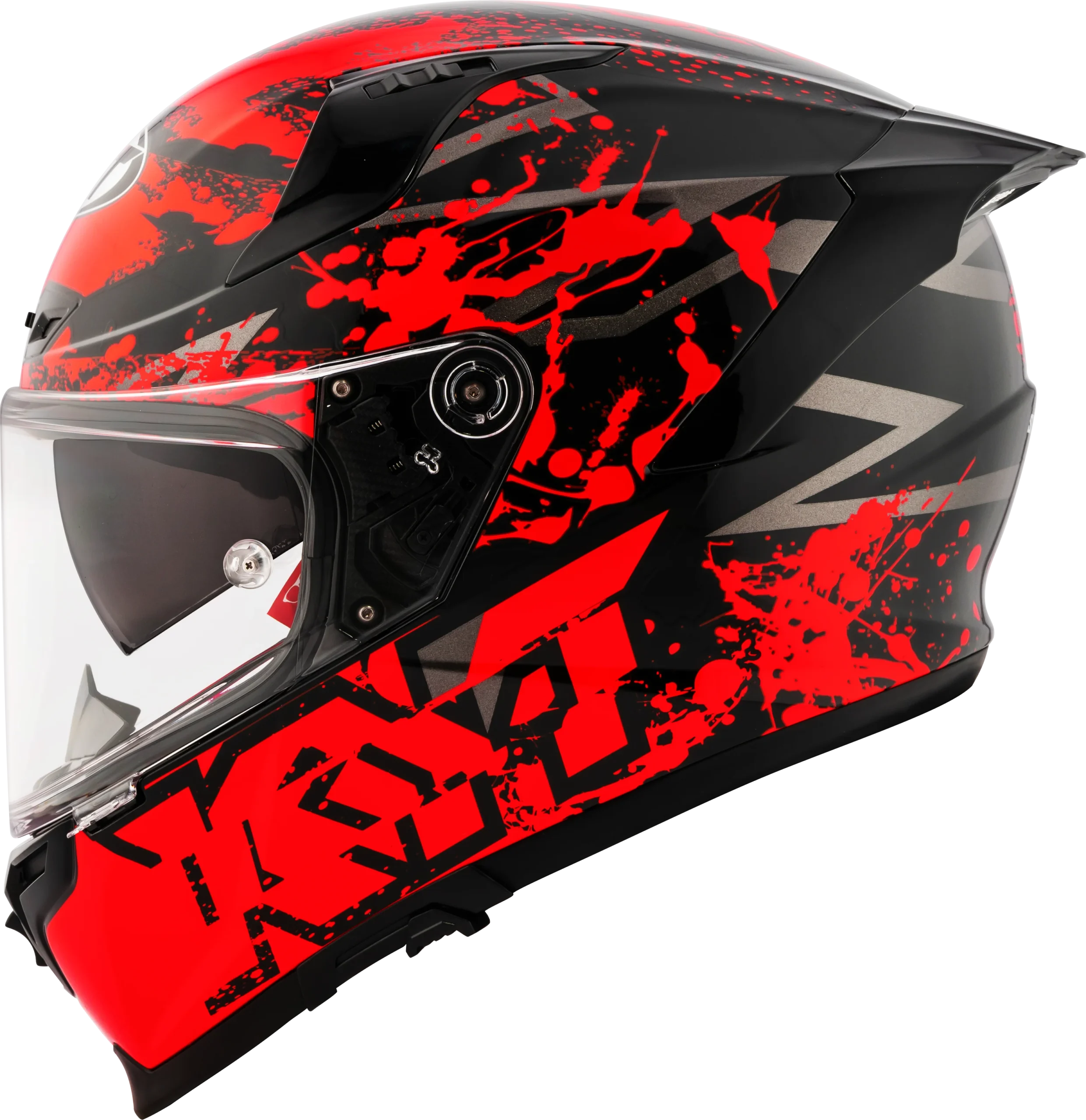 KYT Striker 2V Neutron Gloss Black Red Helmet
