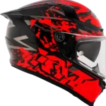 KYT Striker 2V Neutron Gloss Black Red Helmet