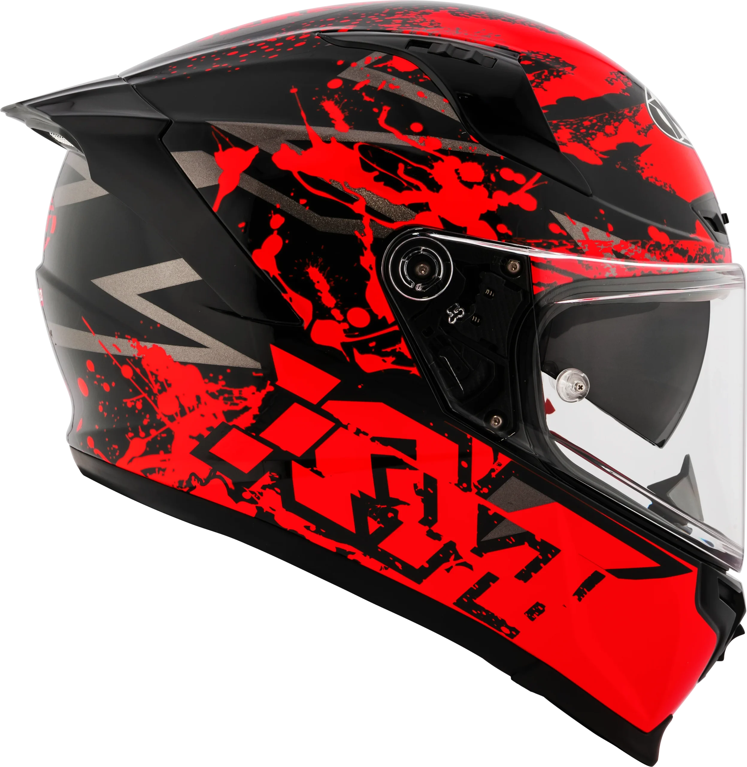 KYT Striker 2V Neutron Gloss Black Red Helmet