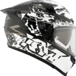 KYT Striker 2V Neutron Gloss Black White Helmet