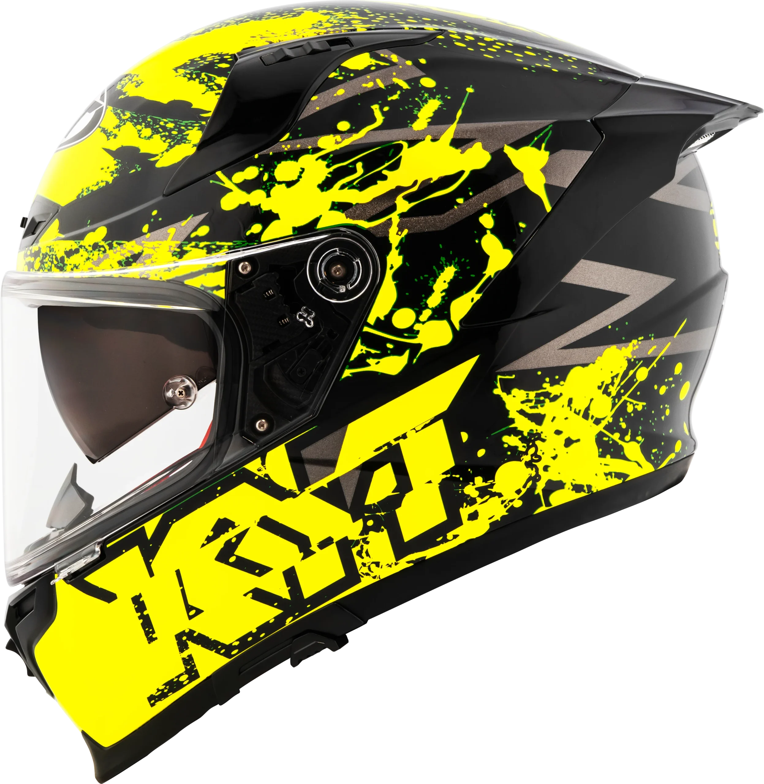 KYT Striker 2V Neutron Gloss Black Yellow Helmet