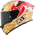 KYT TT Revo Enea Bastianini Indonesia Replica 2023 Gloss Pearl White Helmet