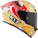 KYT TT Revo Enea Bastianini Indonesia Replica 2023 Gloss Pearl White Helmet
