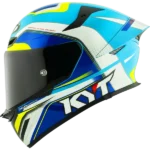 KYT TT-REVO Grand Prix White Light Blue Helmet