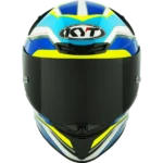 KYT TT-REVO Grand Prix White Light Blue Helmet