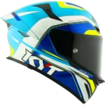 KYT TT-REVO Grand Prix White Light Blue Helmet