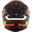 Back view of KYT TT Revo Overtech Black Orange Gloss full face helmet