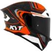 Side view of KYT TT Revo Overtech Black Orange Gloss full face helmet