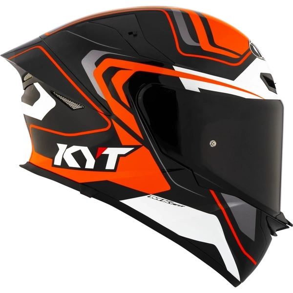 KYT TT Revo Overtech Black Orange Gloss Full Face Helmet