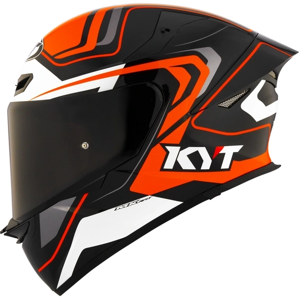 KYT TT Revo Overtech Black Orange Gloss Full Face Helmet