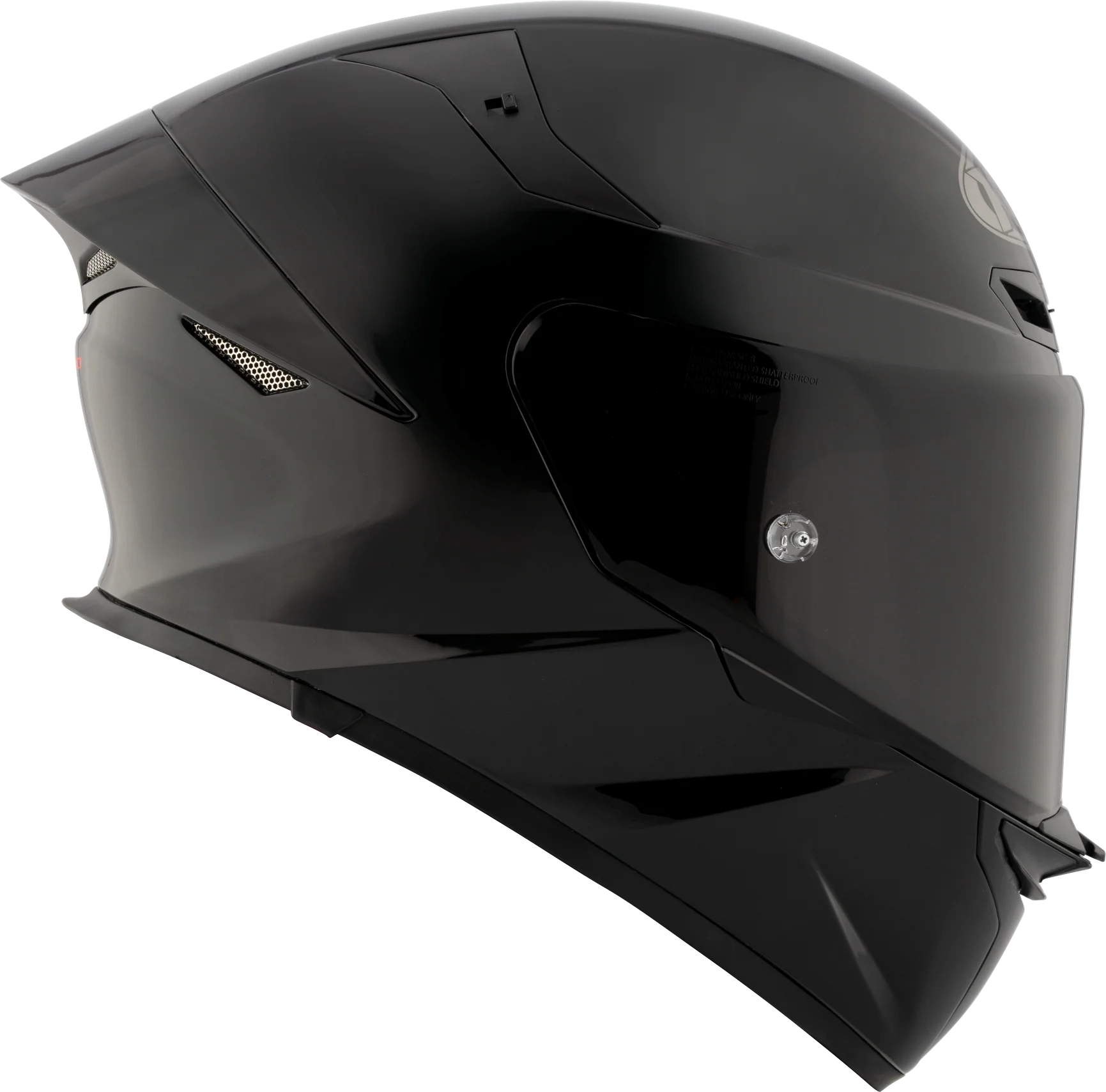 KYT TT Revo Plain Gloss Black Full Face Helmet